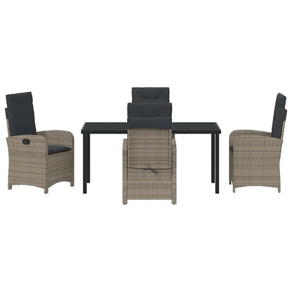 Set da Pranzo per Giardino 5 pcs Grigio polyrattan - homemem39