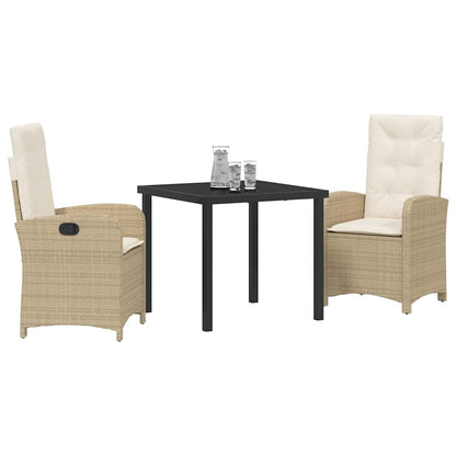 Set da Pranzo per Giardino 3 pcs Beige polyrattan - homemem39