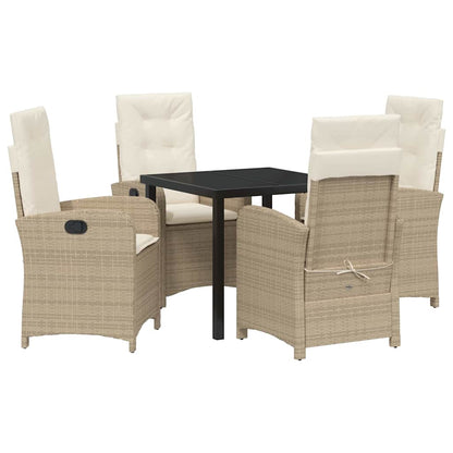 Set da Pranzo per Giardino 5 pcs Beige polyrattan - homemem39