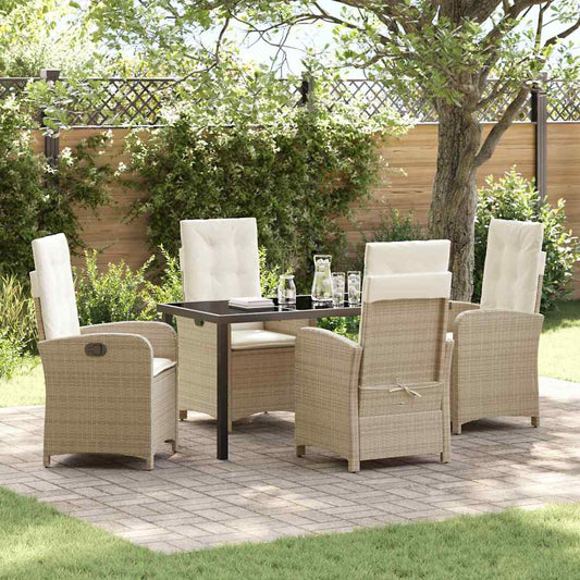 Set da Pranzo per Giardino 5 pcs Beige polyrattan - homemem39