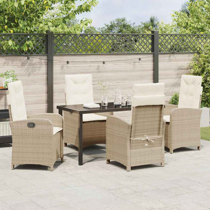 Set da Pranzo per Giardino 5 pcs Beige polyrattan - homemem39
