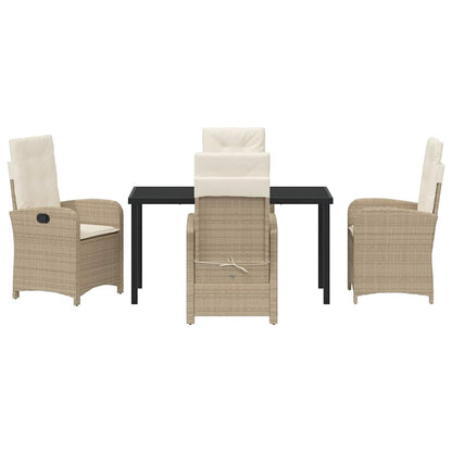 Set da Pranzo per Giardino 5 pcs Beige polyrattan - homemem39