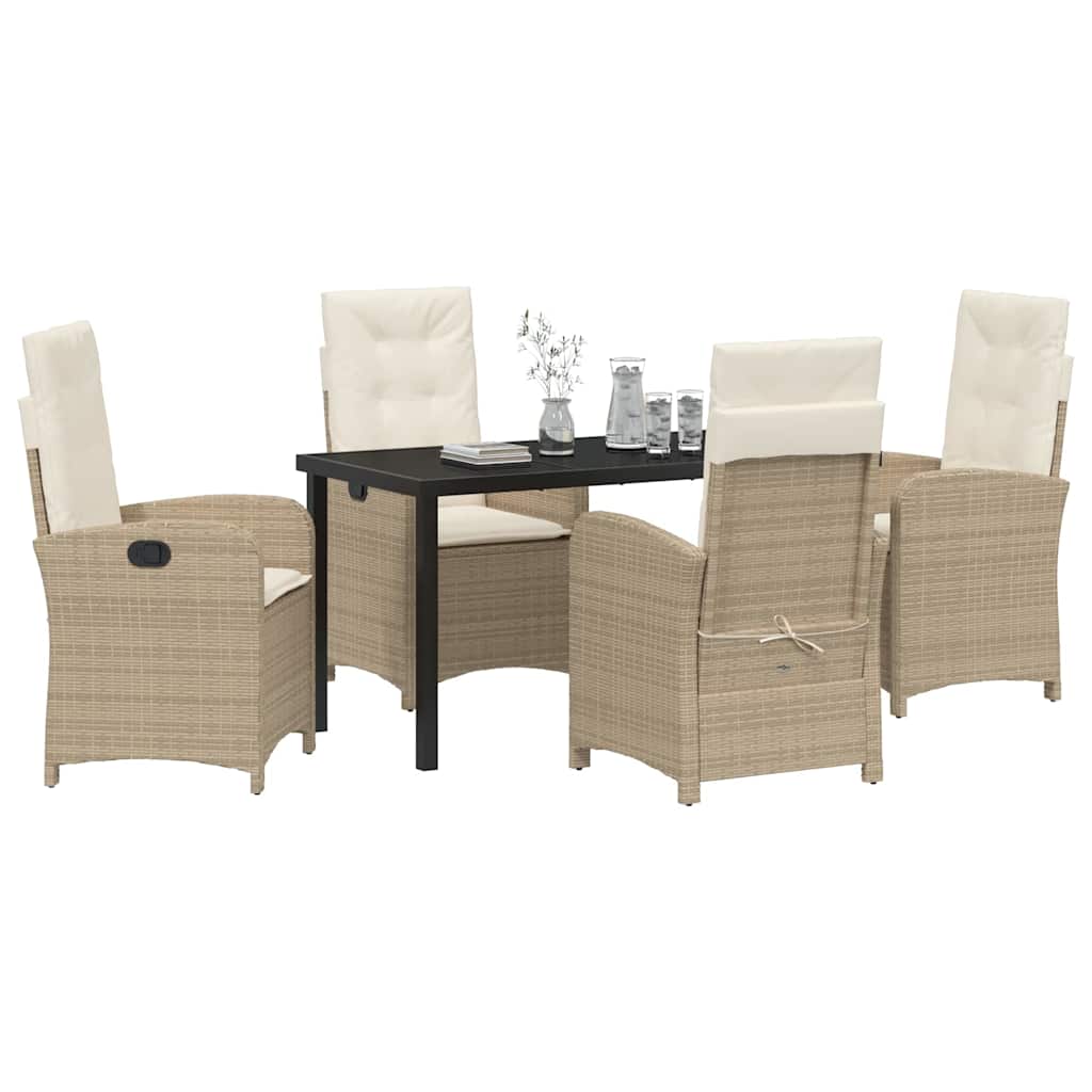 Set da Pranzo per Giardino 5 pcs Beige polyrattan - homemem39