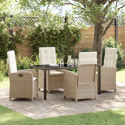 Set da Pranzo per Giardino 5 pcs Beige polyrattan - homemem39