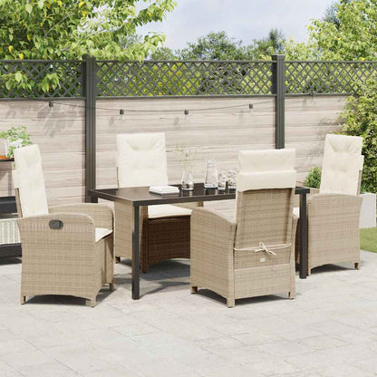 Set da Pranzo per Giardino 5 pcs Beige polyrattan - homemem39