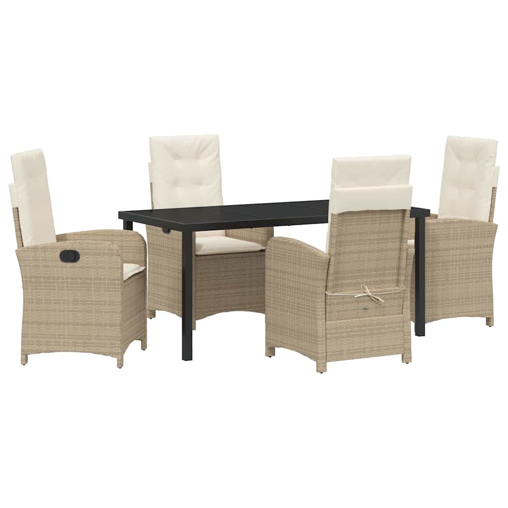 Set da Pranzo per Giardino 5 pcs Beige polyrattan - homemem39