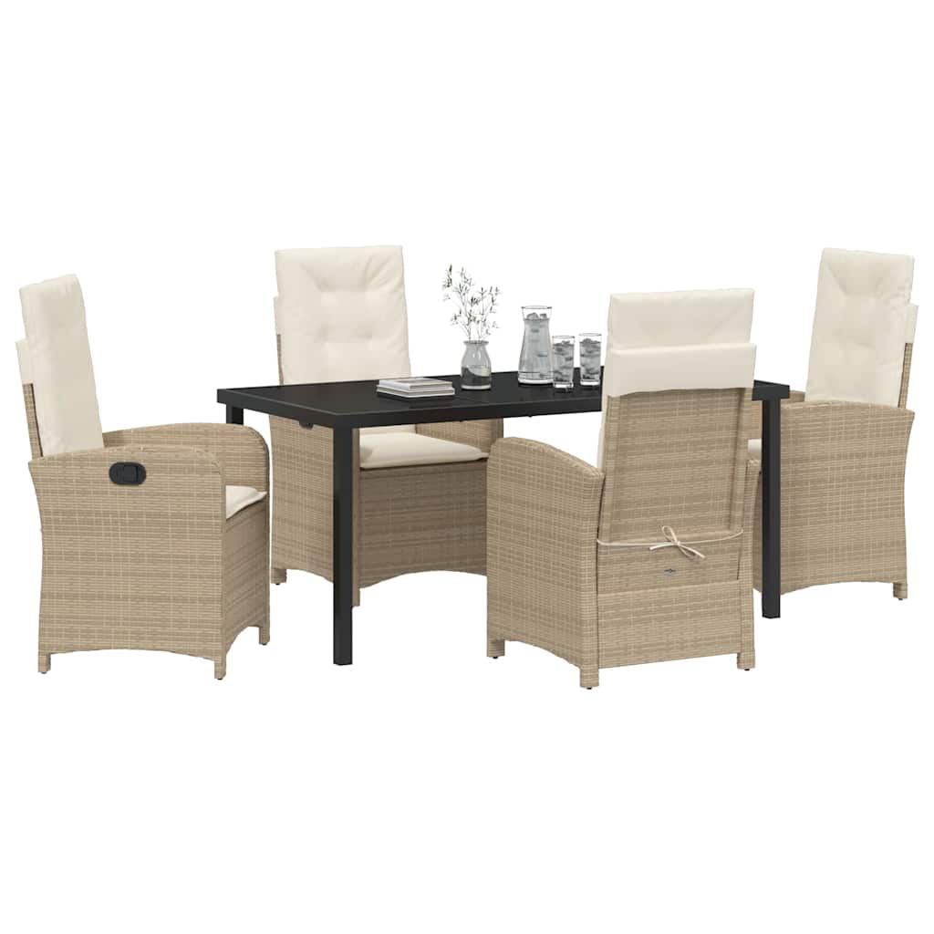 Set da Pranzo per Giardino 5 pcs Beige polyrattan - homemem39