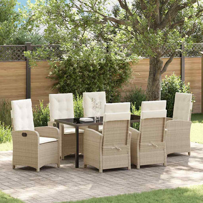 Set da Pranzo per Giardino 7 pcs Beige polyrattan - homemem39