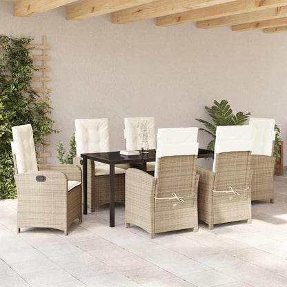 Set da Pranzo per Giardino 7 pcs Beige polyrattan - homemem39