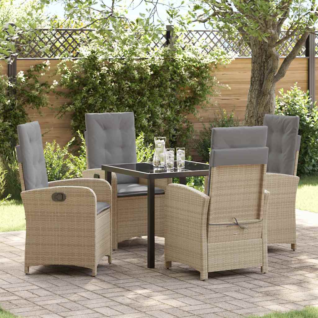 Set da Pranzo per Giardino 5 pcs Beige polyrattan - homemem39