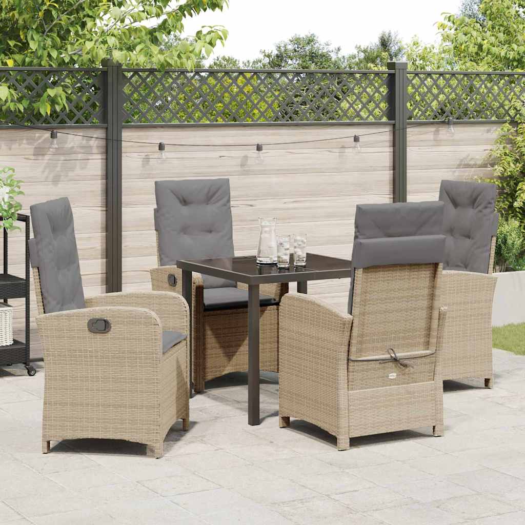 Set da Pranzo per Giardino 5 pcs Beige polyrattan - homemem39