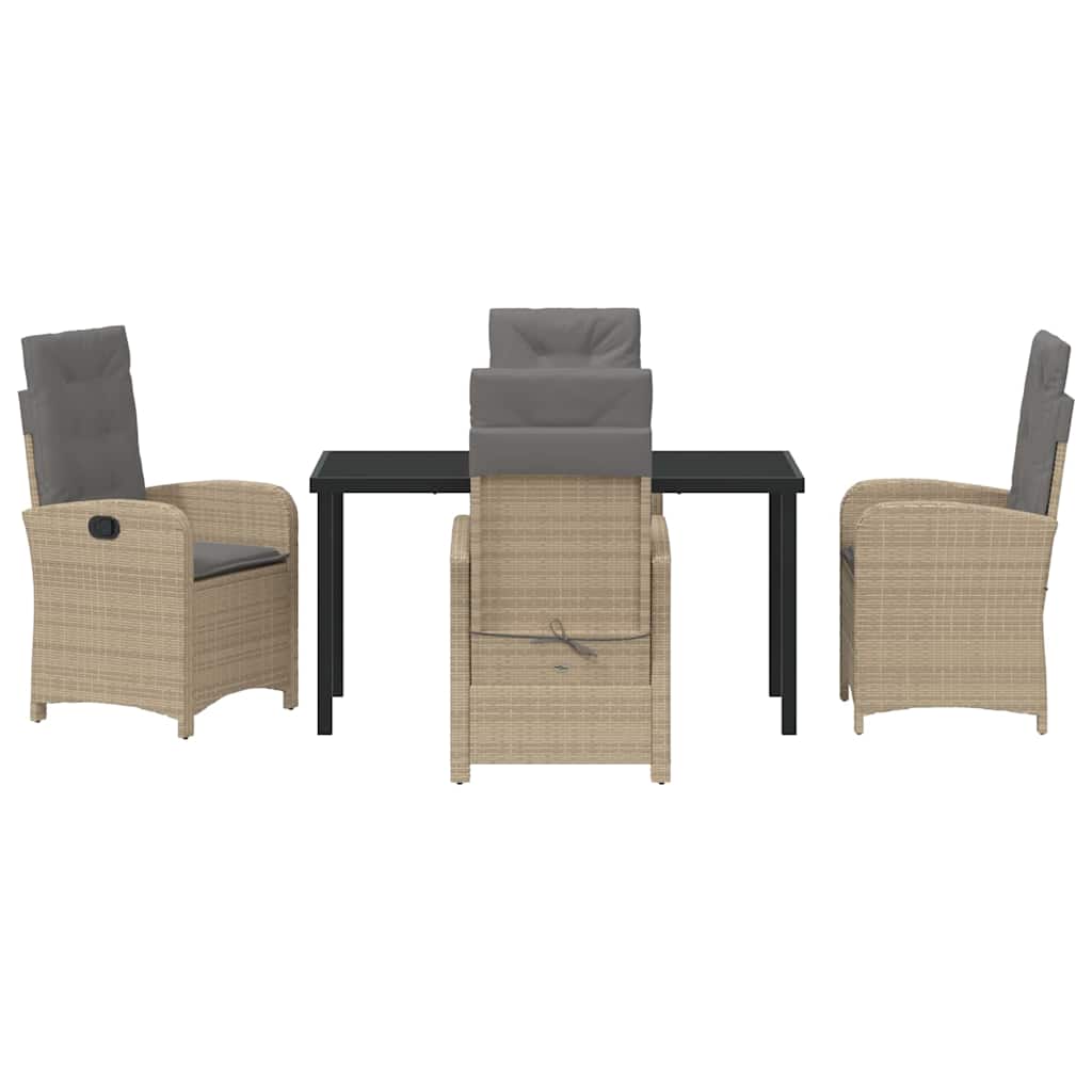Set da Pranzo per Giardino 5 pcs Beige polyrattan - homemem39
