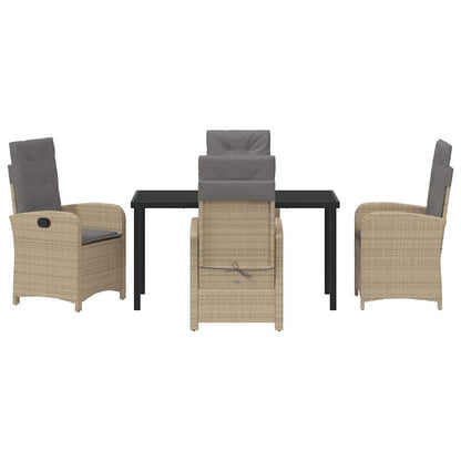 Set da Pranzo per Giardino 5 pcs Beige polyrattan - homemem39