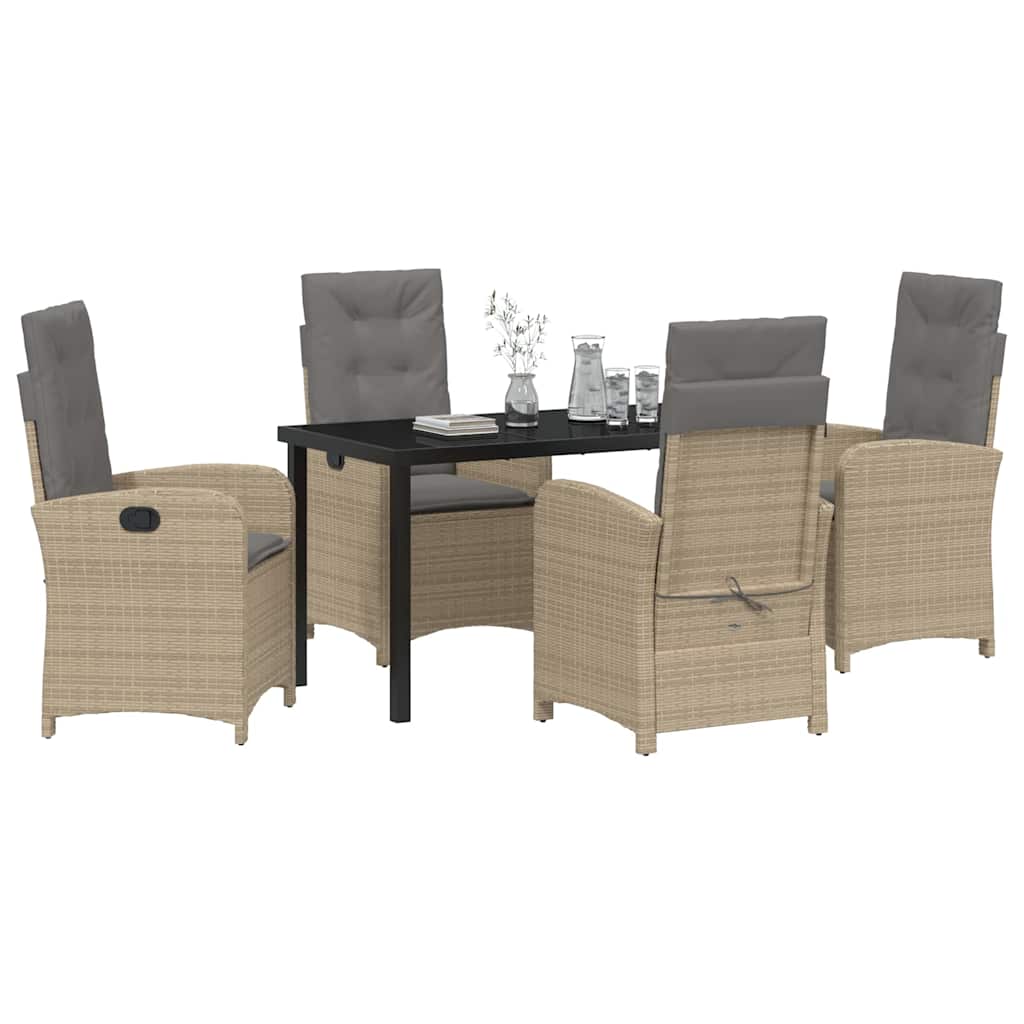 Set da Pranzo per Giardino 5 pcs Beige polyrattan - homemem39