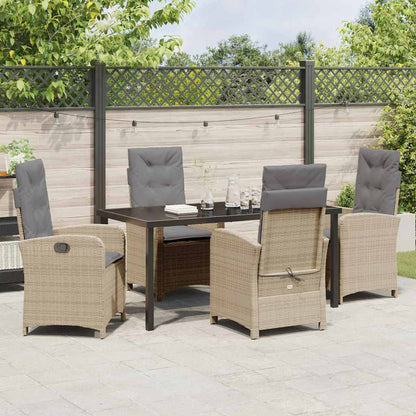Set da Pranzo per Giardino 5 pcs Beige polyrattan - homemem39