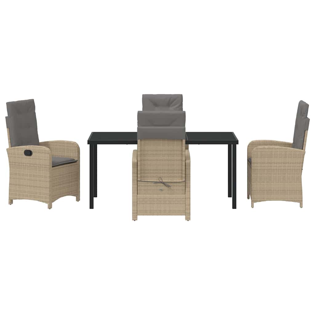Set da Pranzo per Giardino 5 pcs Beige polyrattan - homemem39