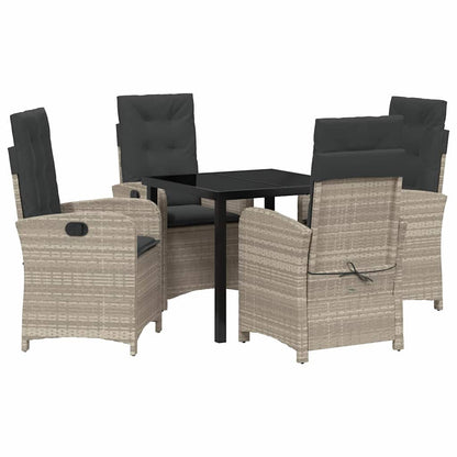 Set da Pranzo per Giardino 5 pcs Grigio chiaro polyrattan - homemem39