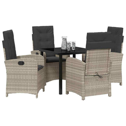 Set da Pranzo per Giardino 5 pcs Grigio chiaro polyrattan - homemem39