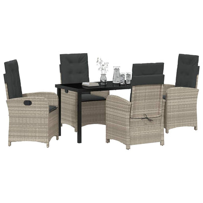 Set da Pranzo per Giardino 5 pcs Grigio chiaro polyrattan - homemem39