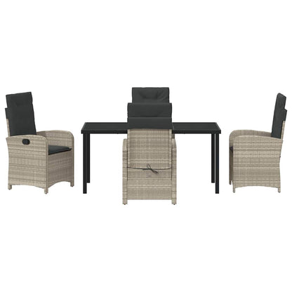 Set da Pranzo per Giardino 5 pcs Grigio chiaro polyrattan - homemem39