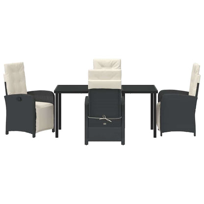 Set da Pranzo per Giardino 5 pcs Nero polyrattan - homemem39