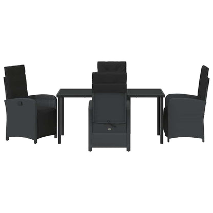Set da Pranzo per Giardino 5 pcs Nero polyrattan - homemem39
