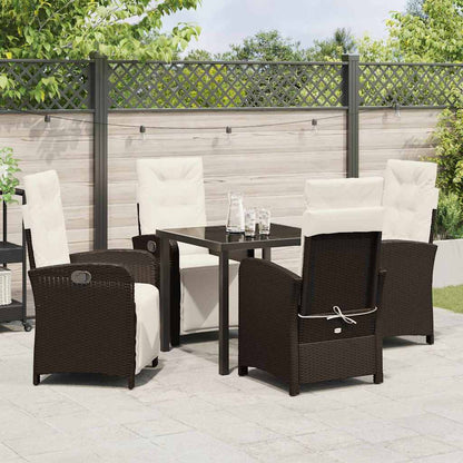 Set da Pranzo per Giardino 5 pcs Marrone polyrattan - homemem39