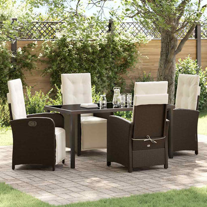 Set da Pranzo per Giardino 5 pcs Marrone polyrattan - homemem39