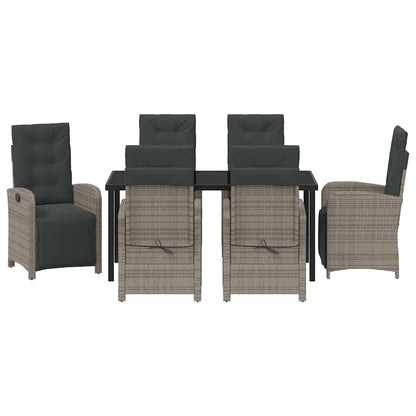 Set da Pranzo per Giardino 7 pcs Grigio polyrattan - homemem39