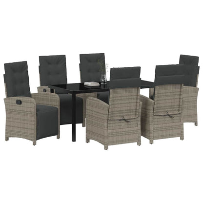 Set da Pranzo per Giardino 7 pcs Grigio polyrattan - homemem39