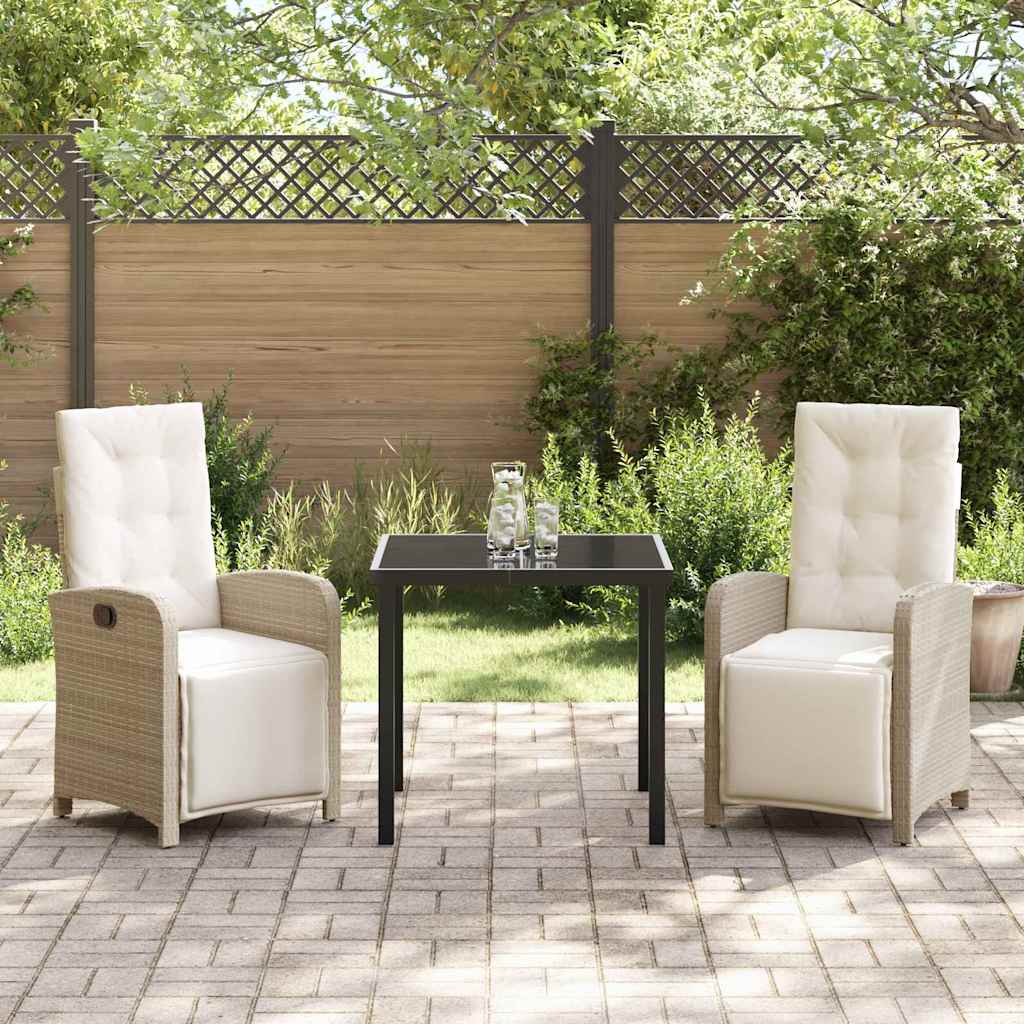 Set da Pranzo per Giardino 3 pcs Beige polyrattan - homemem39