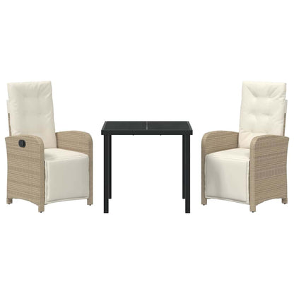 Set da Pranzo per Giardino 3 pcs Beige polyrattan - homemem39