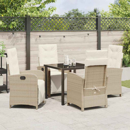 Set da Pranzo per Giardino 5 pcs Beige polyrattan - homemem39