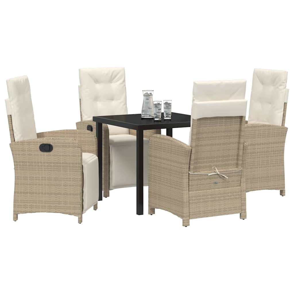 Set da Pranzo per Giardino 5 pcs Beige polyrattan - homemem39