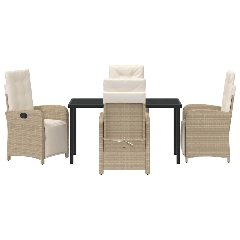 Set da Pranzo per Giardino 5 pcs Beige polyrattan - homemem39