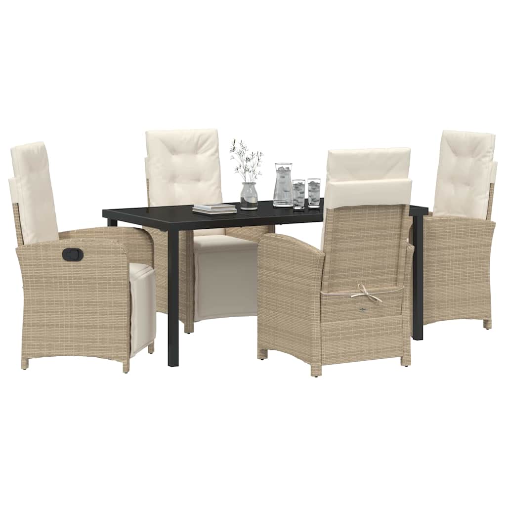 Set da Pranzo per Giardino 5 pcs Beige polyrattan - homemem39