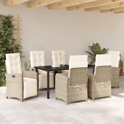 Set da Pranzo per Giardino 7 pcs Beige polyrattan - homemem39
