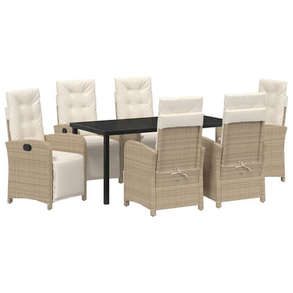 Set da Pranzo per Giardino 7 pcs Beige polyrattan - homemem39