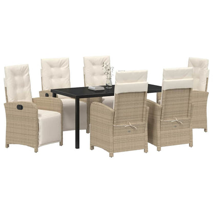 Set da Pranzo per Giardino 7 pcs Beige polyrattan - homemem39