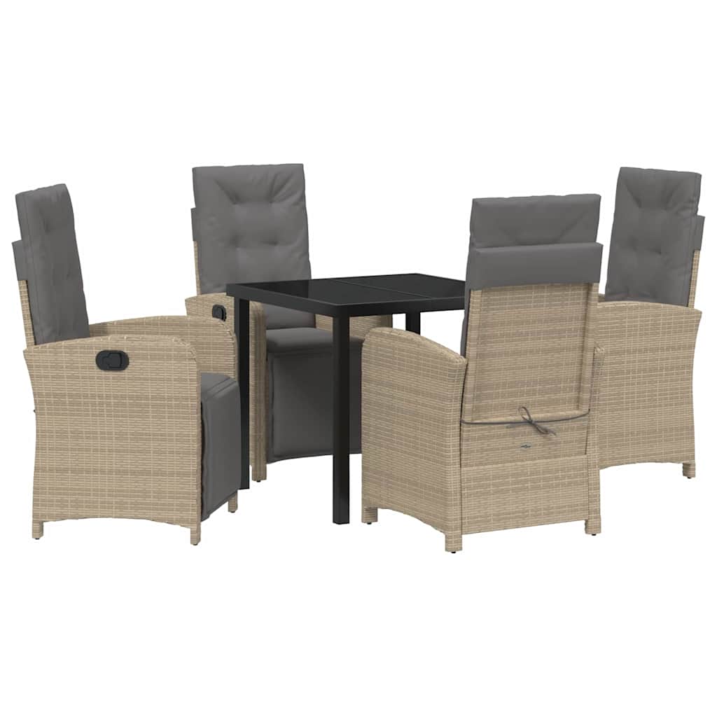 Set da Pranzo per Giardino 5 pcs Beige polyrattan - homemem39