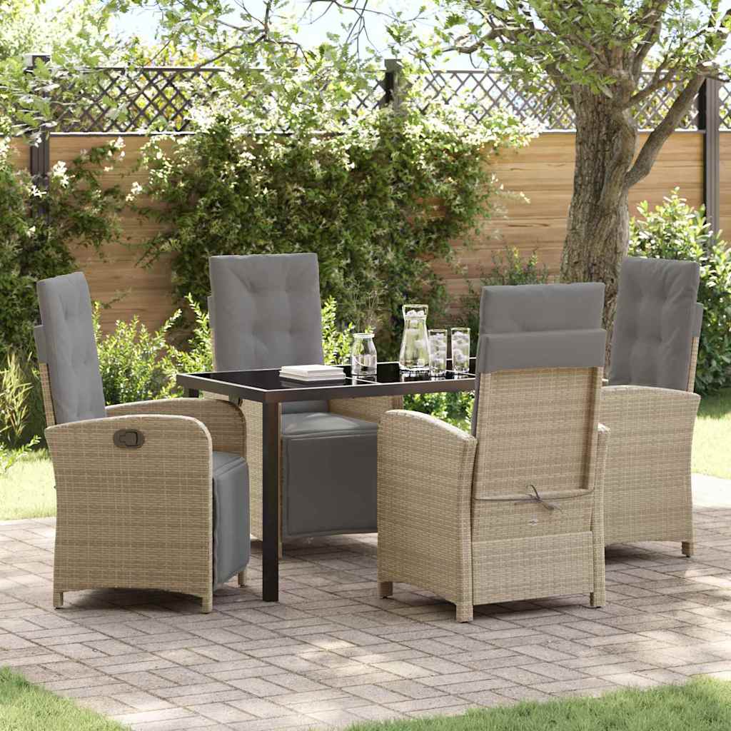 Set da Pranzo per Giardino 5 pcs Beige polyrattan - homemem39