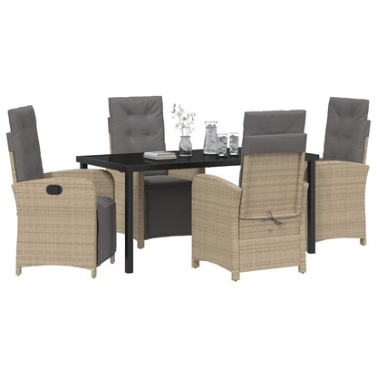 Set da Pranzo per Giardino 5 pcs Beige polyrattan - homemem39