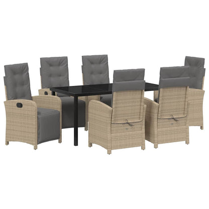 Set da Pranzo per Giardino 7 pcs Beige polyrattan - homemem39