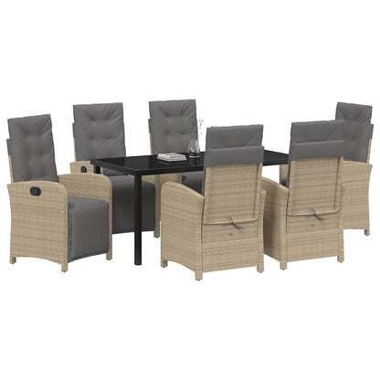 Set da Pranzo per Giardino 7 pcs Beige polyrattan - homemem39