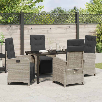 Set da Pranzo per Giardino 5 pcs Grigio chiaro polyrattan - homemem39