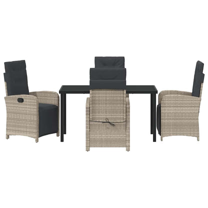 Set da Pranzo per Giardino 5 pcs Grigio chiaro polyrattan - homemem39