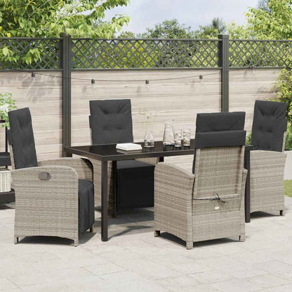 Set da Pranzo per Giardino 5 pcs Grigio chiaro polyrattan - homemem39
