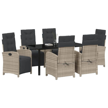 Set da Pranzo per Giardino 7 pcs Grigio chiaro polyrattan - homemem39