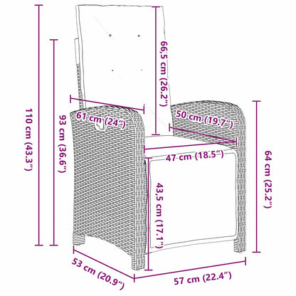 Set da Pranzo per Giardino 7 pcs Grigio chiaro polyrattan - homemem39