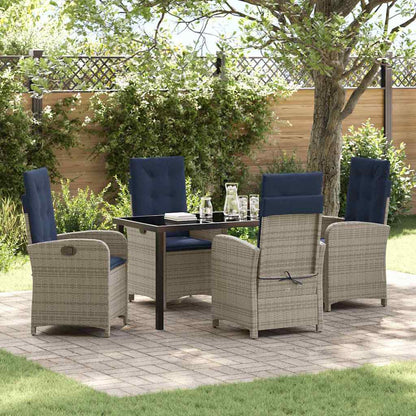 Set da Pranzo per Giardino 5 pcs Grigio polyrattan - homemem39